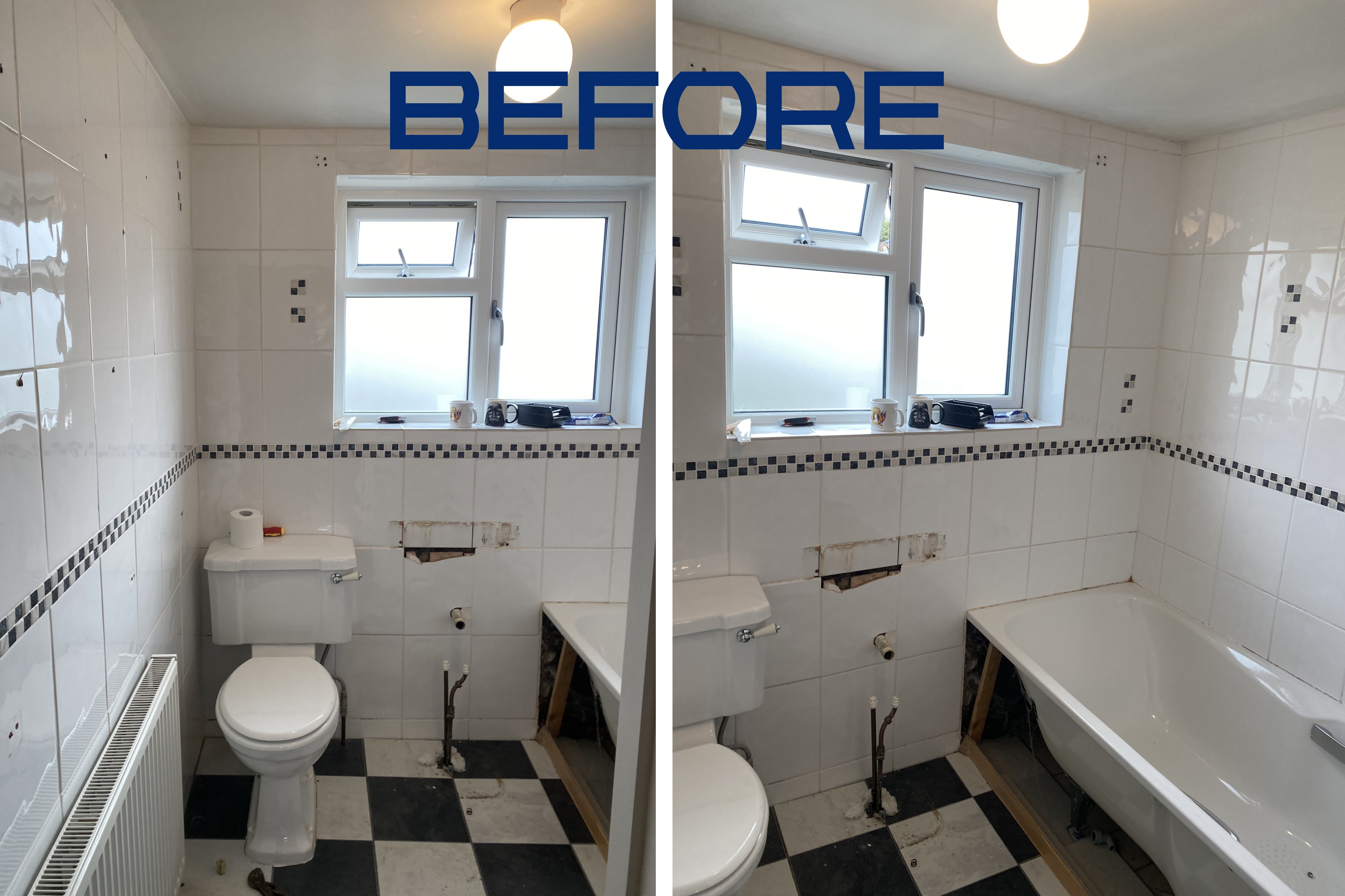 Modern Sleek Shower Bathroom — before