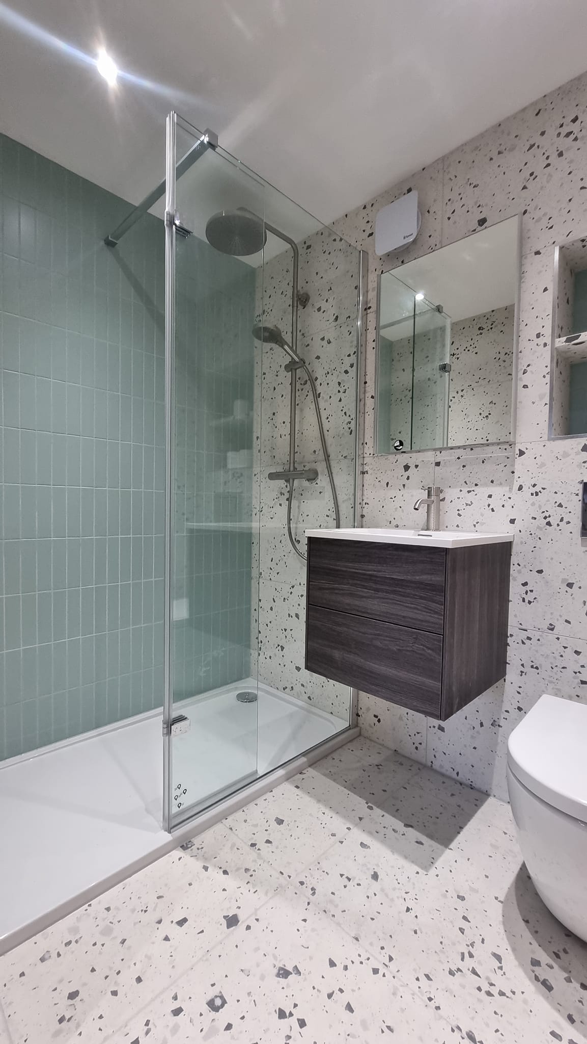 Contemporary Walk-in Shower Bathroom